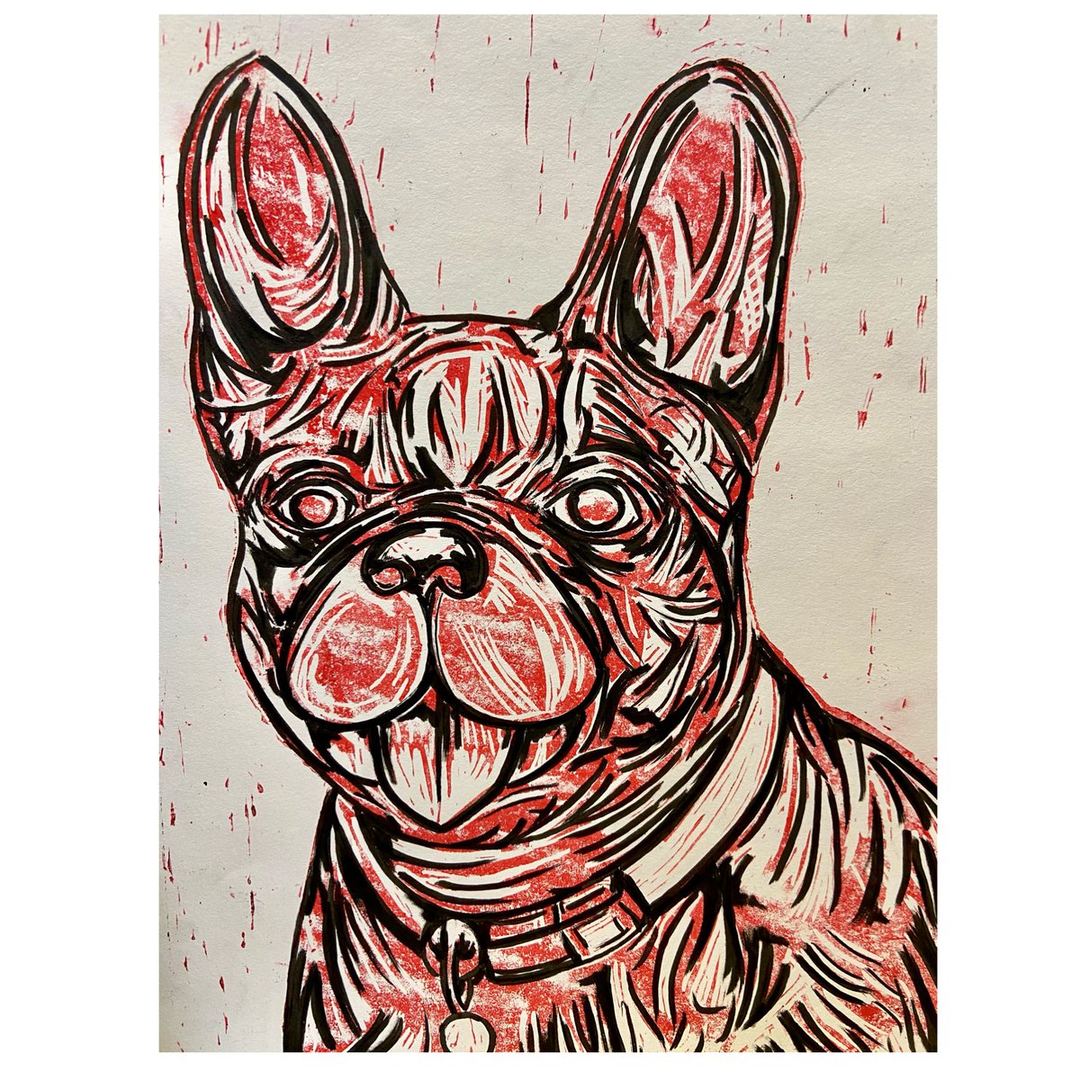 We love dogs! This time a Lino Print by Toby in our Sixth Form. #bablakeathome #bablakeschool #art #bablakeschool #dogartwork #dogartists #linoprint #linoprinting #printing