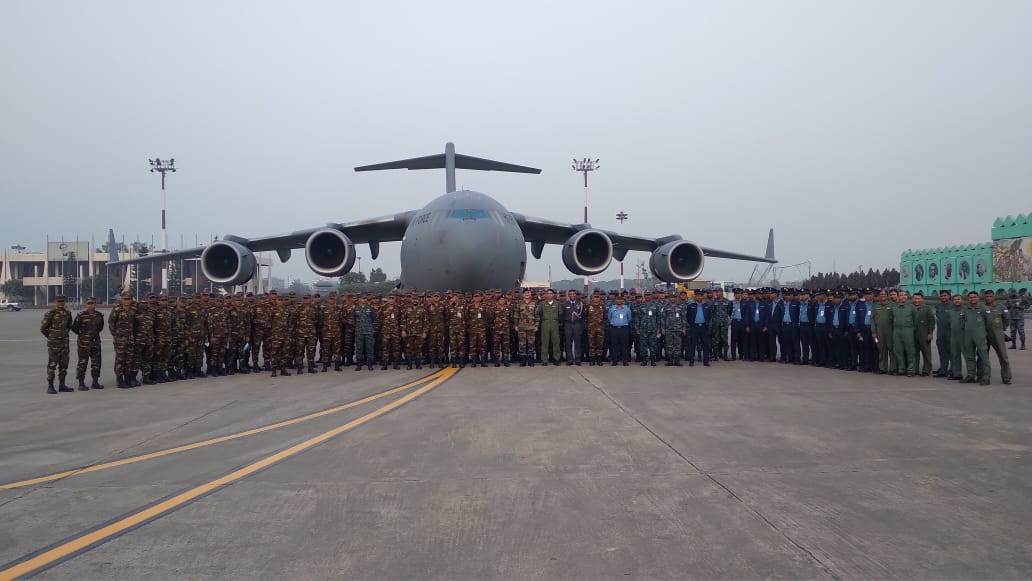 ihcdhaka's tweet photo. Together we Fought,Together we March🇮🇳🇧🇩

122 member-strong tri-service #Bangladesh Armed Forces contingent depart by special C-17 of @IAF_MCC to participate in 🇮🇳 #RepublicDay Parade 2021!

All eyes on 26 Jan for a splendid display!
 
#friendship
#Goldenjubliee
#rdparade https://t.co/fO6Ew6MWW7