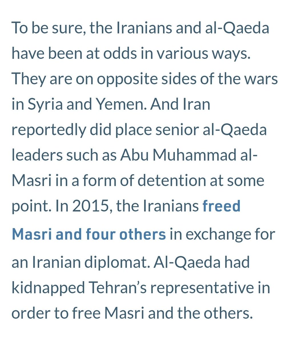 6. Yet, al-Qaeda carried out some attacks against the IRI in order to gain some leverages over it (see the text below of  @thomasjoscelyn)