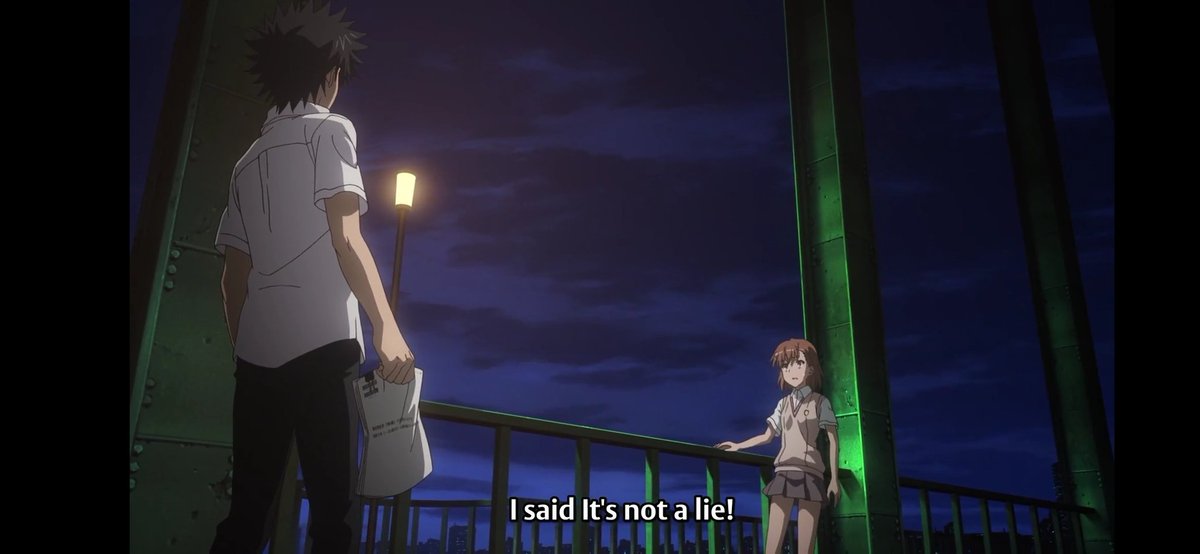 Everything was building up to that bridge scene with touma and misaka which was btw by far the best moment in the arc, had me bawling my eyes out. Seeing Misaka with everything weighting down on her conscience as she finally is breaking up find a heroic figure to save her was-