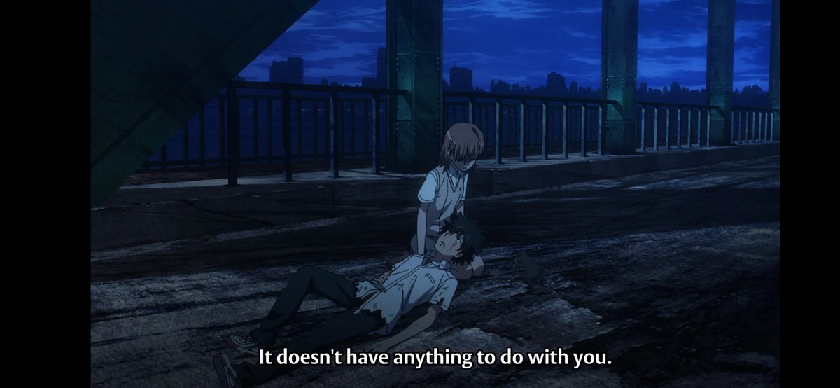 Everything was building up to that bridge scene with touma and misaka which was btw by far the best moment in the arc, had me bawling my eyes out. Seeing Misaka with everything weighting down on her conscience as she finally is breaking up find a heroic figure to save her was-