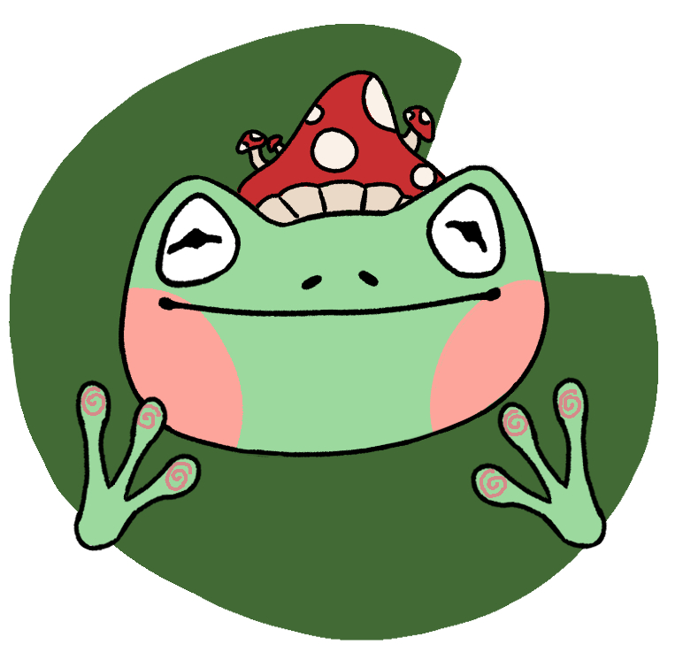 Cute Frog Drawing With Mushroom Hat - Ryu Wallpaper