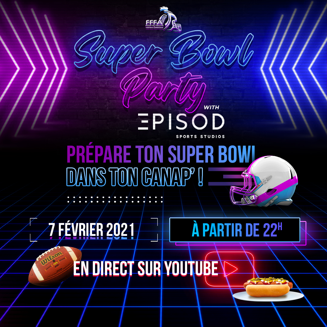 #SuperbowlParty  "dans ton canap'" en DIRECT de chez <a href="/EpisodOfficiel/">Episod</a>. 🗓️ Pré soirée virtuelle en direct sur nos réseaux et animée par <a href="/MamaSantiag/">Marion Santiago</a> en présence de plusieurs invités. Tous les détails et  🎟️ inscriptions gratuites dans les prochaines semaines.