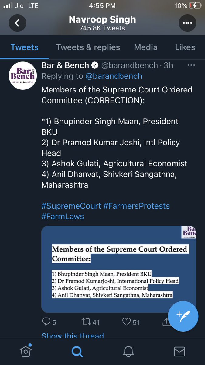 Now, while the  #SupremeCourt has stayed the IMPLEMENTATION of the laws , it has formed a 4 member committee to look into the issues- the committee consists of these 4 people . (3/n)