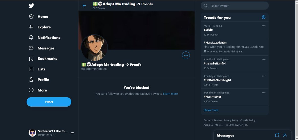 suntears21's tweet photo. @adoptmetrader28 just blocked me he's a big fat scammer don't trust him https://t.co/ktM4J1hIPU