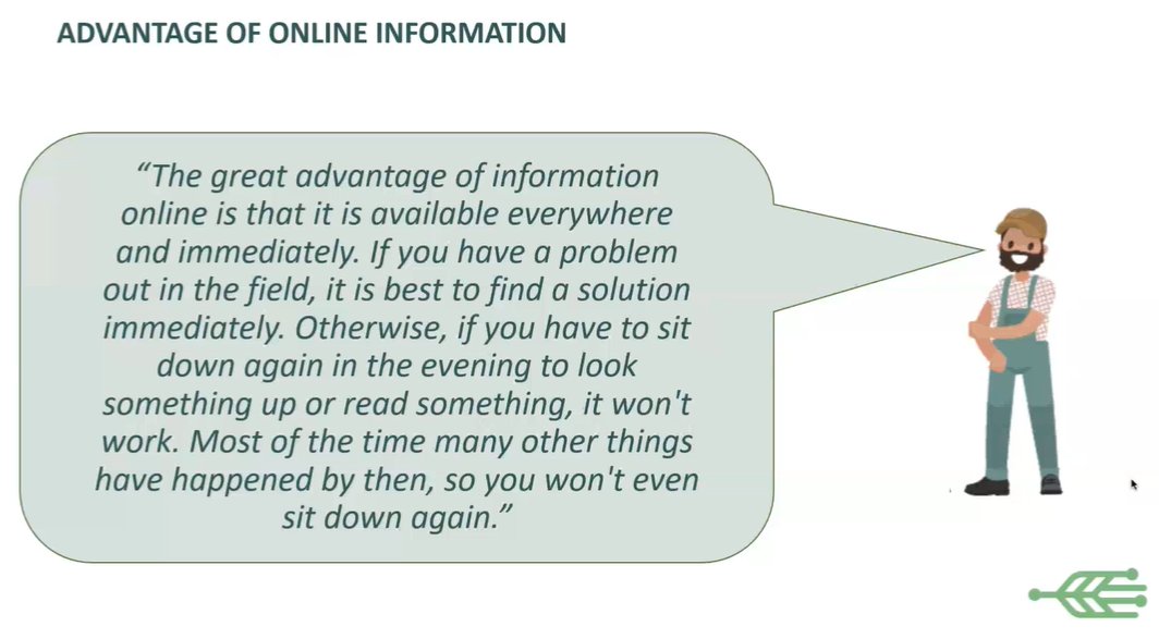 Nice quote about the importance of online information from a farmer interviewed by the #H2020Eureka project <a href="/DesiraH2020/">DESIRA_H2020</a> <a href="/EIPAGRI_SP/">EIP-AGRI Support Facility</a> <a href="/ENRD_CP/">ENRD Contact Point</a> <a href="/EUAgri/">EU Agriculture🌱</a>