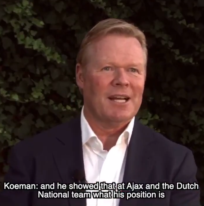 Koeman ne fait qu'appliquer ce qu'il a dit, faire jouer les joueurs dans leurs positions, là où ils peuvent exprimer leur football, c'est valable pour Frenkie, Griezzy, Coutinho etcsoucis, ça fait bcp de joueurs qui ont tous les mêmes zones d'influences
