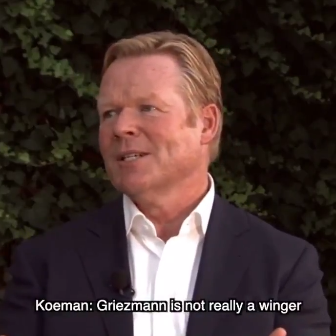 Koeman ne fait qu'appliquer ce qu'il a dit, faire jouer les joueurs dans leurs positions, là où ils peuvent exprimer leur football, c'est valable pour Frenkie, Griezzy, Coutinho etcsoucis, ça fait bcp de joueurs qui ont tous les mêmes zones d'influences