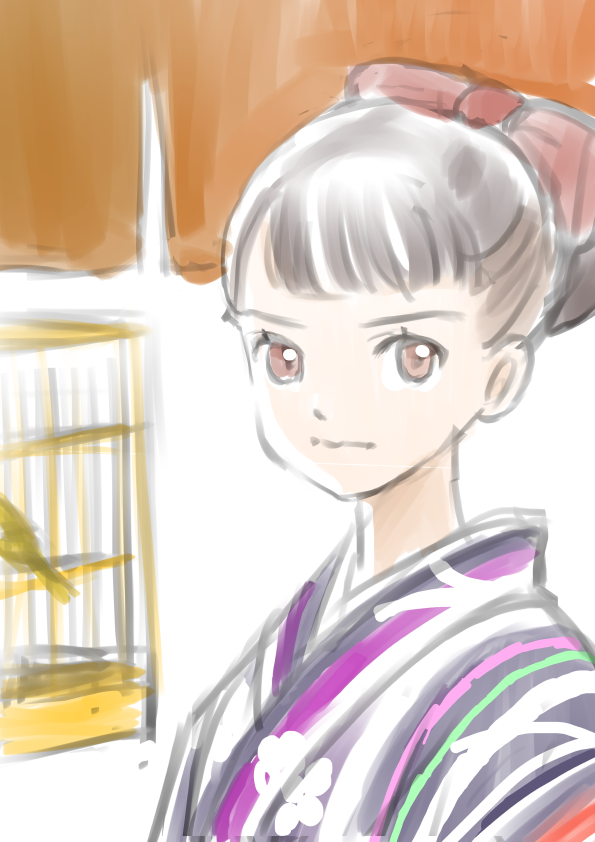 黄さん 紫さん 桃さん 緑さん 統一感はないですが 4人4色 イラスト王国 もんたろうのイラスト