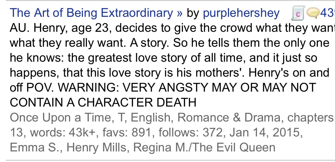 January 12: The Art of Being Extraordinary by purplehershey. Be prepared to cry.  https://m.fanfiction.net/s/1097172...