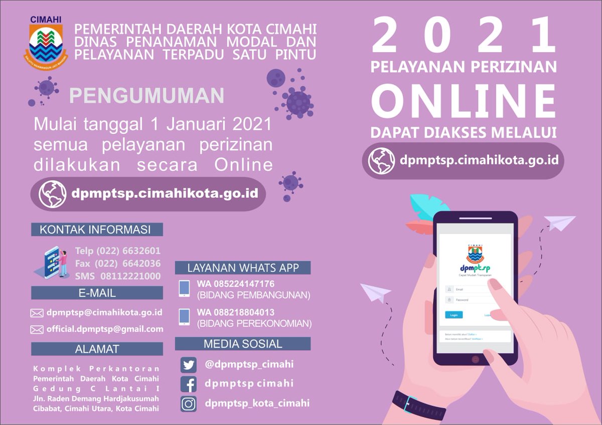dpmptsp_cimahi's tweet photo. Salam Sehat Baraya Cimahi, Mari bersama mengurangi kegiatan di luar rumah, ikuti protokol kesehatan dgn selalu

- Mencuci Tangan
- Menggunakan Masker
- Hindari kerumunan / menjaga jarak

Demi memutus rantai penyebaran Covid19. #dpmptspkotacimahi #pemerintahkotacimahi #infocimahi https://t.co/qAvUzye6lH