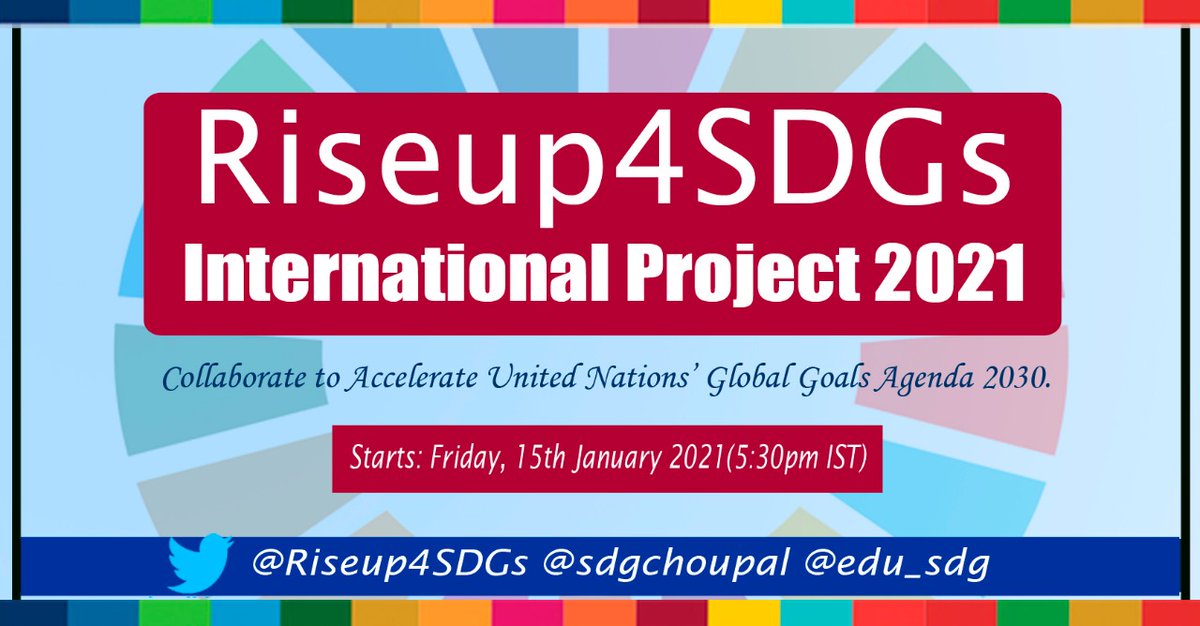 📢📢#RiseUp4SDGs
Join us for this amazing project where 👨‍🏫👩‍🏫 from around the world will be working towards the achievement of #GlobalGoals

<a href="/RiseUp4SDGs/">SDG's : The Rising</a>