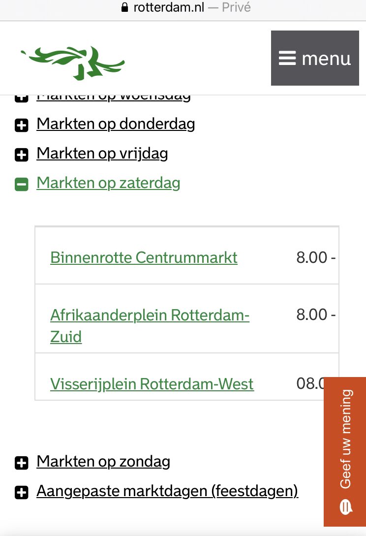 Zo benieuwd. Waarom staat <a href="/RdamseOogst/">Rotterdamse Oogst</a> (weer) niet in dit overzicht van Rotterdamse markten op de gemeentesite? @Rotterdam <a href="/Stadsbeheer010/">Stadsbeheer010</a> <a href="/RdamPartners/">Rotterdam Partners</a> @RotterdamInfo <a href="/BarbaraKathmann/">Barbara Kathmann</a>
