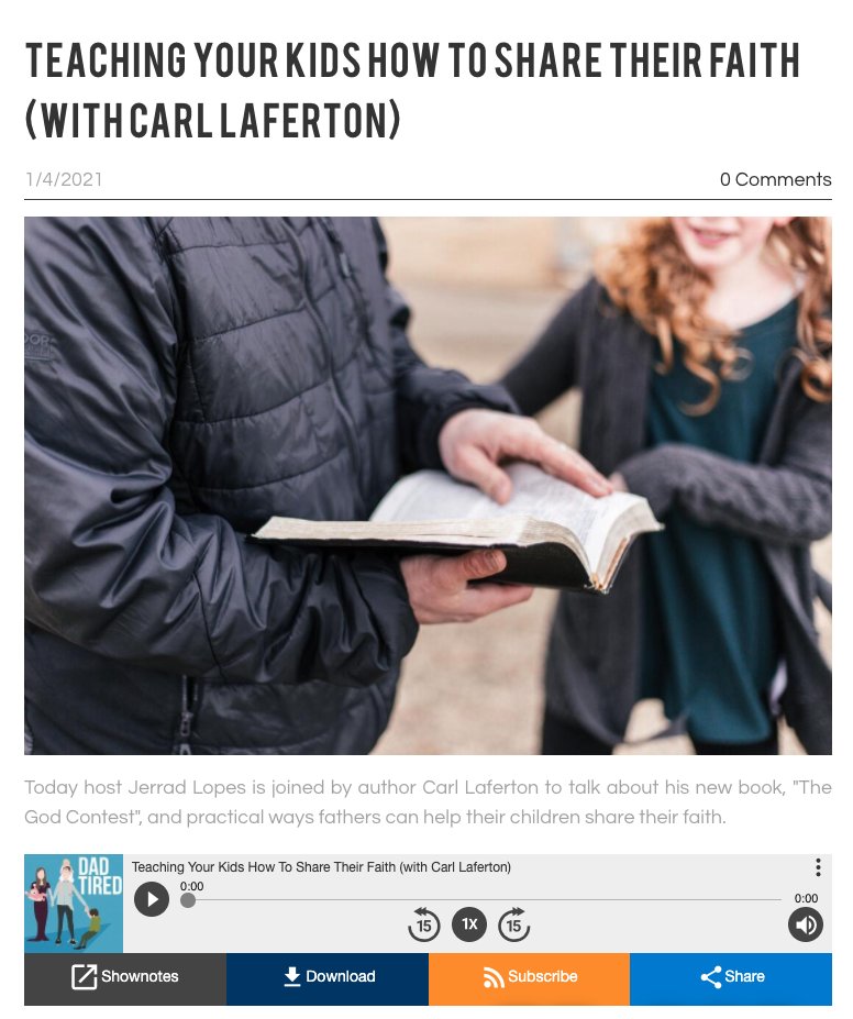 🔊Teaching Your Kids How To Share Their Faith ( <a href="/CarlLaferton/">Carl Laferton</a> on <a href="/dadtiredpodcast/">Dad Tired</a> ) 

dadtired.com/blog/teaching-…