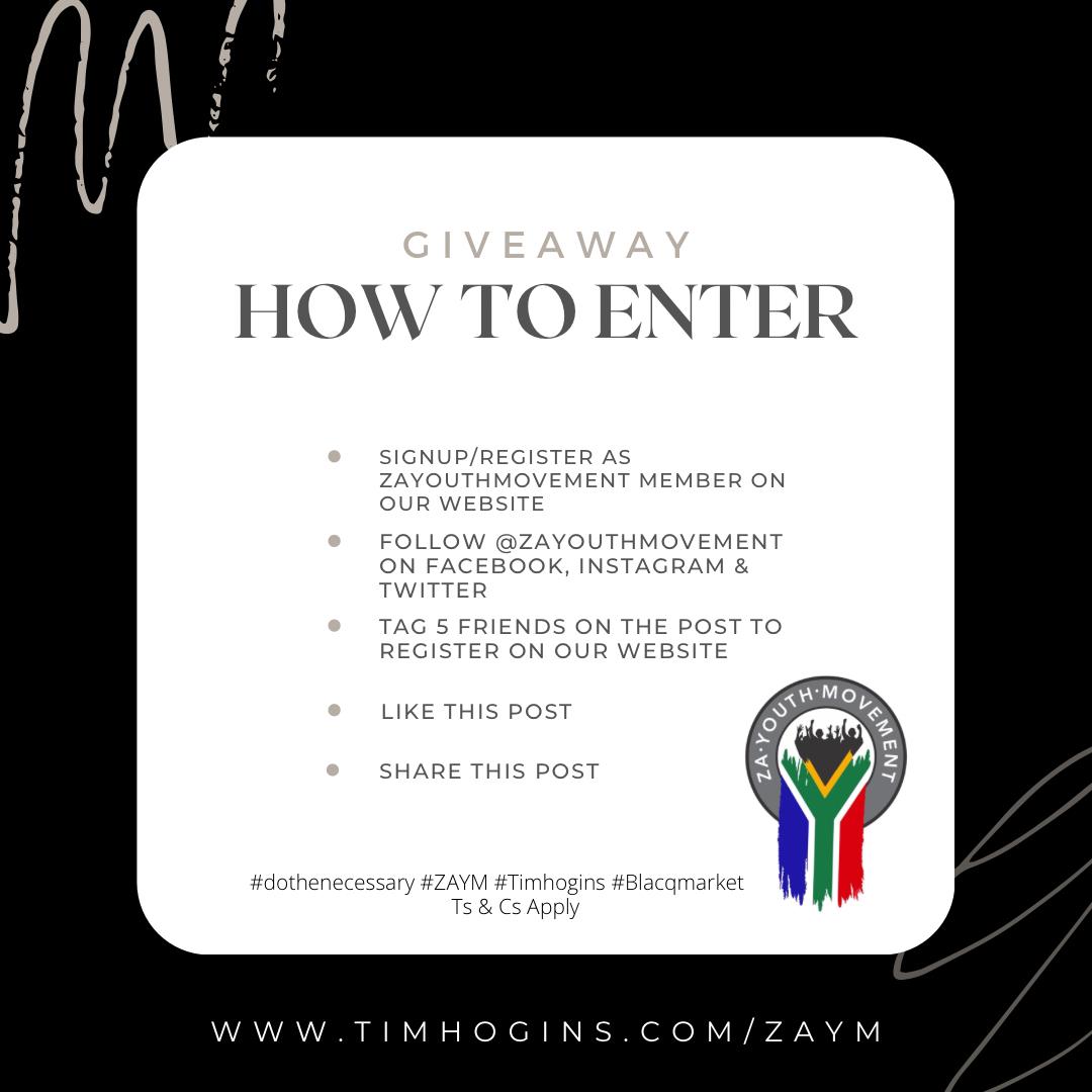 Witsjustkidding's tweet photo. GIVEAWAY ‼️ GIVEAWAY ‼️ GIVEAWAY‼️ To help #ZAYM members deal with this “Januworry” @zayouthmovement will be giving away R500 to 16 people who follow them 

Follow the instructions🥳🥳

 @zayouthmovement 
#dothenecessary #zayouthmovement #blacqmarket #timhogins https://t.co/HAG2tmJOoD