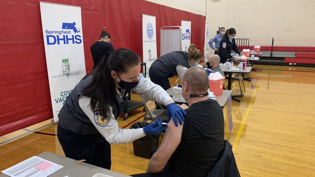 Happening now: Springfield first responders receive Moderna COVID-19 vaccine.  <a href="/SpfldMACityHall/">CityofSpringfield,MA</a> #COVIDVaccination