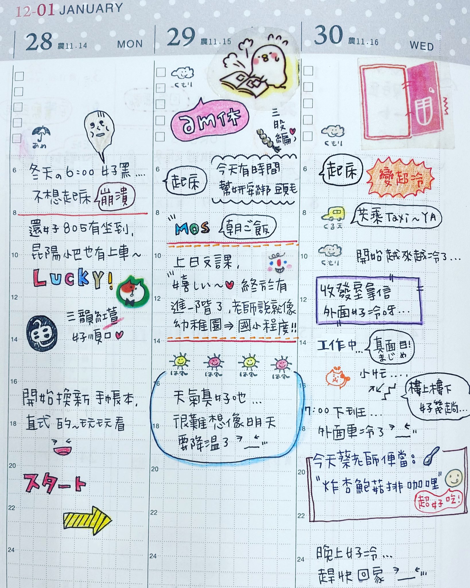 تويتر 王品木華على تويتر 補手帳日記 最後三天 因為新買的手帳本是新格式直式的時間軸想說要連貫性就直接畫新本子 直式時間軸比我想像中上手 掰掰