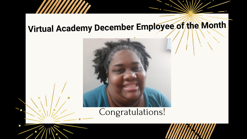 WJCC_VAcademy's tweet photo. Virtual Academy December Employee of the Month – Joy Tyson https://t.co/bC5cu0lIiD