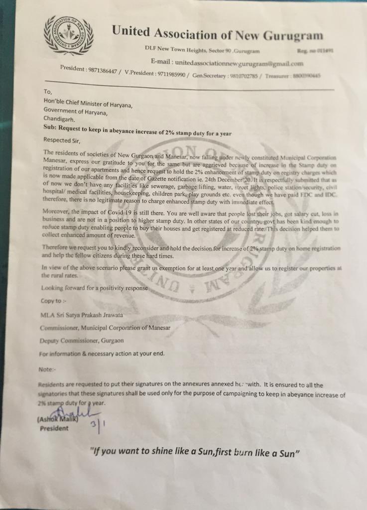 NeerajA86814685's tweet photo. Dear MCM Commissioner @VPSconnect , Please take necessary action to hold 2% increase of stamp duty which is over burden for New Gurgaon residents during Covid 19 pandemic.
@MlaSatya @rakeshdaultabad 
 @DevelopNewGgn @ashokkmalik1 @Praveenmalik86 https://t.co/Gbi3XN6smv