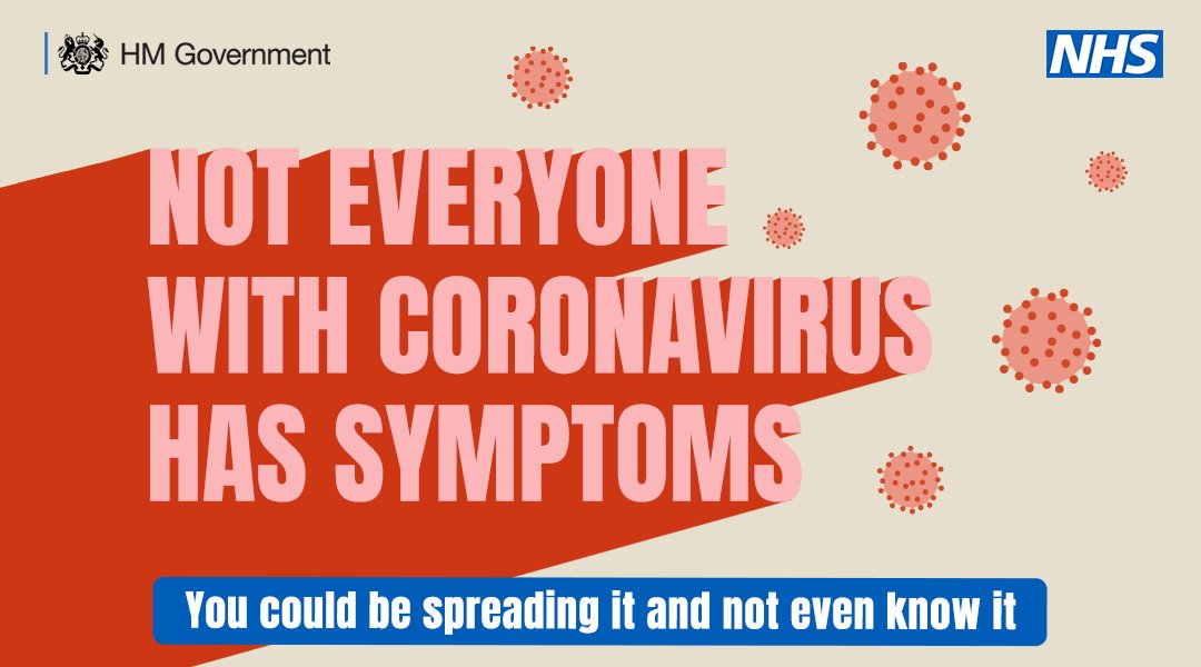 Not everyone with Coronavirus has symptoms #protecttheNHS #HandsFaceSpace