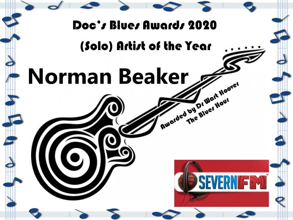 Congratulations @NormanBeaker! (Solo) Artist of the Year at Doc's Blues Awards 2020 🎸 #DocsAwards20 @SevernFM @DrWartHoover