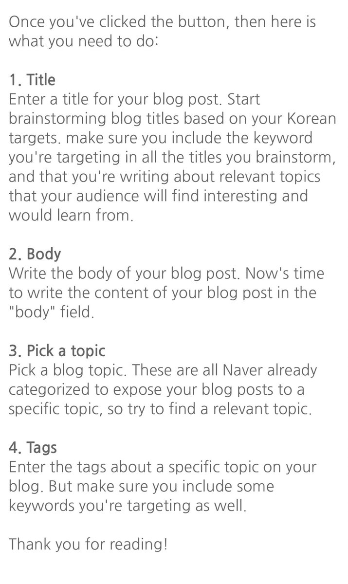 The content of the blog itself is up to you. It may be a picture or an essay about Ningning, it doesn’t matter as long as it is positive and that you tag her index name in the tagging section.