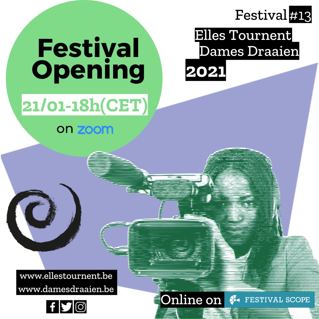 Rejoignez nous la semaine prochaine à l'ouverture du 13e Festival Elles Tournent - Dames Draaien 2021 le 21 janvier 2021 à 18 heures. Inscrivez-vous dès maintenant: bit.ly/3bxzURw