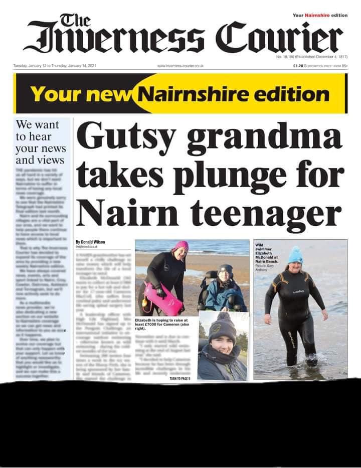 🌊🥶Swimming for Cameron 🥶🌊A chilly 4° in the #morayfirth for 36th consecutive swim, but the  sun 🌞 was shining today &amp; this happened 🤦‍♀️🤦‍♀️ #Nairn #Penguinchallenge #ImaNana