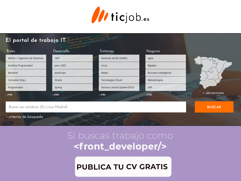 ticjob's tweet image. 🔍 Busca todas las ofertas de empleo de #frontdeveloper, las empresas te están buscando y lo sabes 😎 📢 #OfertasEmpleoTIC
Publica tu CV gratis
ow.ly/Qqex50D6g57