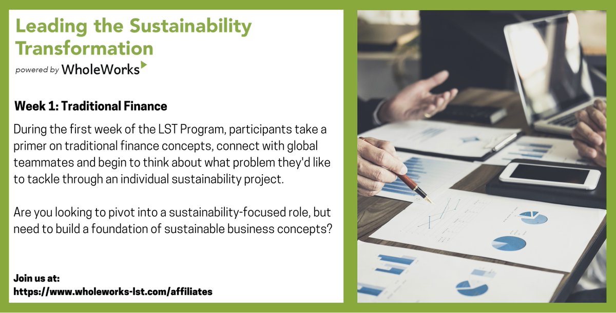 WholeWorksBiz's tweet image. #lstprogram #week1 #certificateprogram #professionaldevelopment #finance #sustainability #sustainablebusiness