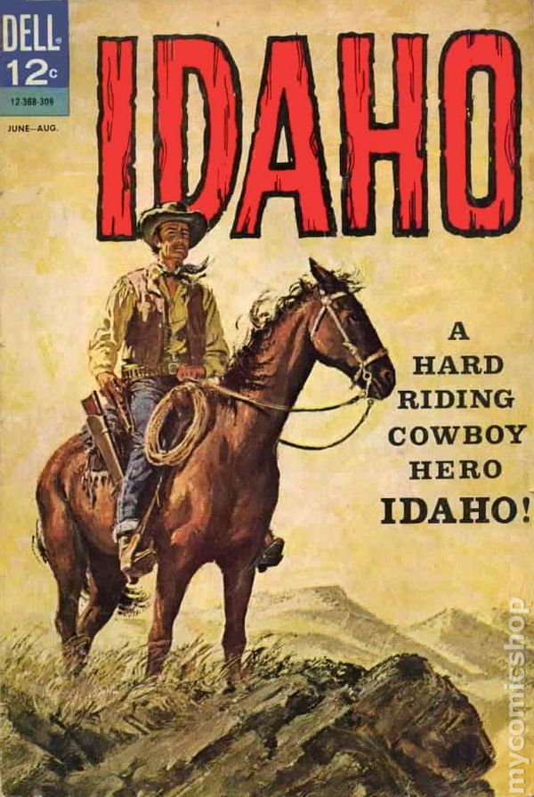 Dell western comic book, Idaho, 1963Cover artist(s) unknown. I prefer the one on the left, with the scenic background to give depth and the lovely horse.