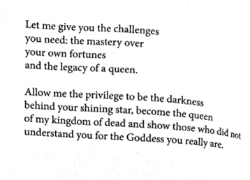 First: "Hades to Persephone"Bad pick up lines; he speaks for her emotions: "restless in your emotions." Language of giving and allowing.This is the language of Hades as simp.
