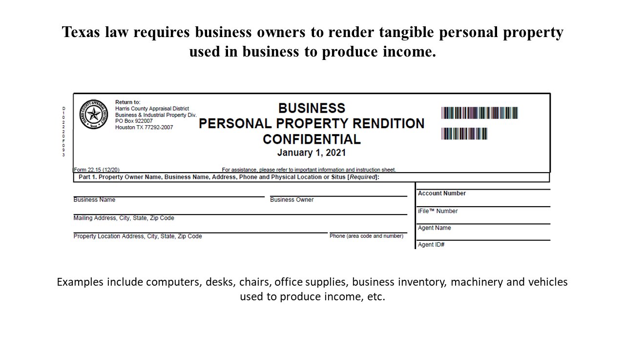 Harris County Rendition Form 2023 Printable Forms Free Online