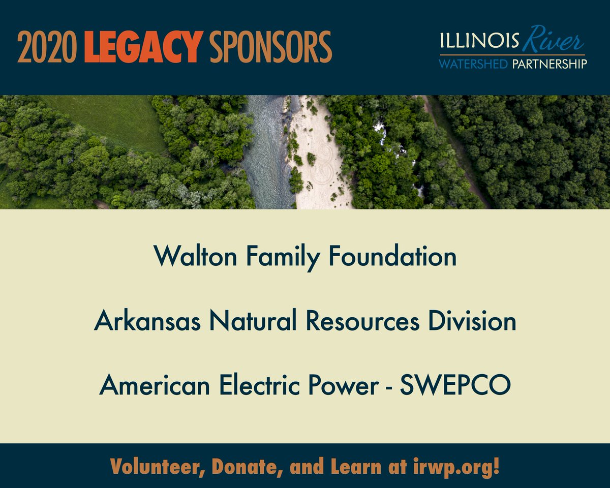 A theme we are embracing this year: Gratitude! 
Our Legacy Sponsors garner an ENORMOUS amount of our gratitude. Remember to thank a member of these organizations for their help restoring and conserving in the Illinois River Watershed.