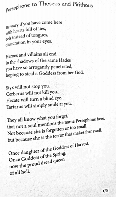 "Persephone to Theseus and Pirithous" centers P as the real power in the underworld. Image creates an easy way for people less inclined to participate to make observations.