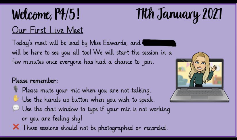 misscedwards's tweet image. I have loved the Live Meets with my class so far, it has been so nice to see and hear them interact❤️ Hold screens like these have been so useful for when I’m admitting all the children into the meeting too. 🙌🏼👩‍💻 #RemoteLearningTips #edutwitter