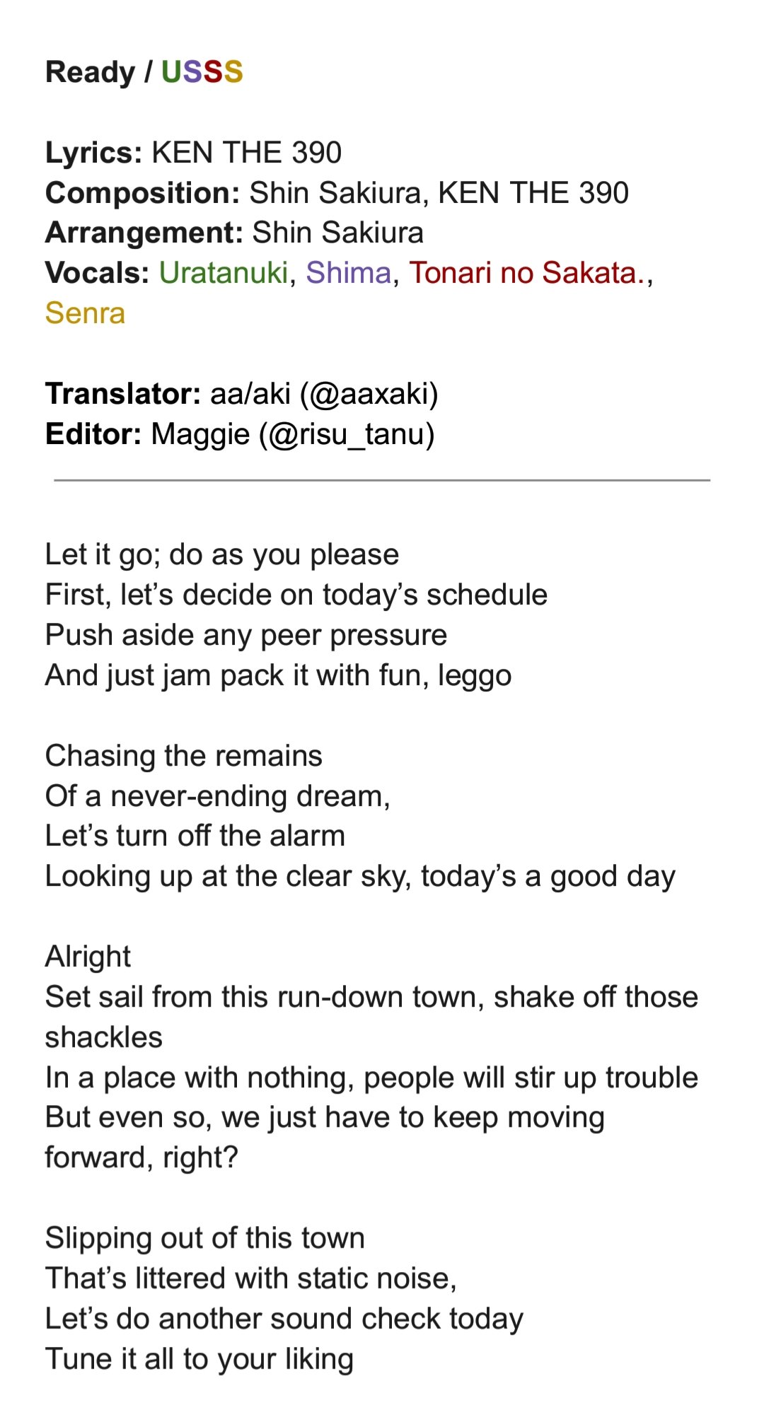 あき 坂田家 Translation Ready Usss Lyrics Akudama Drive Ending Song Lyrics Ken The 390 Composition Shin Sakiura Ken The 390 Arrangement Shin Sakiura Official Short Ver T Co 8a2r1bqrmt Links For Full Ver T Co あき 坂田家 Translation Ready Usss Lyrics Akudama Drive Ending Song Lyrics Ken The 390 Composition Shin Sakiura Ken The 390 Arrangement Shin Sakiura Official Short Ver T Co 8a2r1bqrmt Links For Full Ver T Co