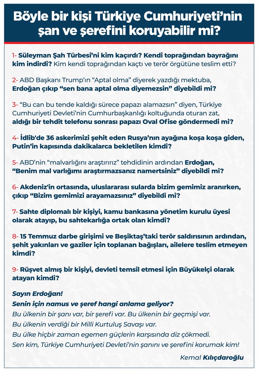 Böyle bir kişi Türkiye Cumhuriyeti’nin şan ve şerefini koruyabilir mi?