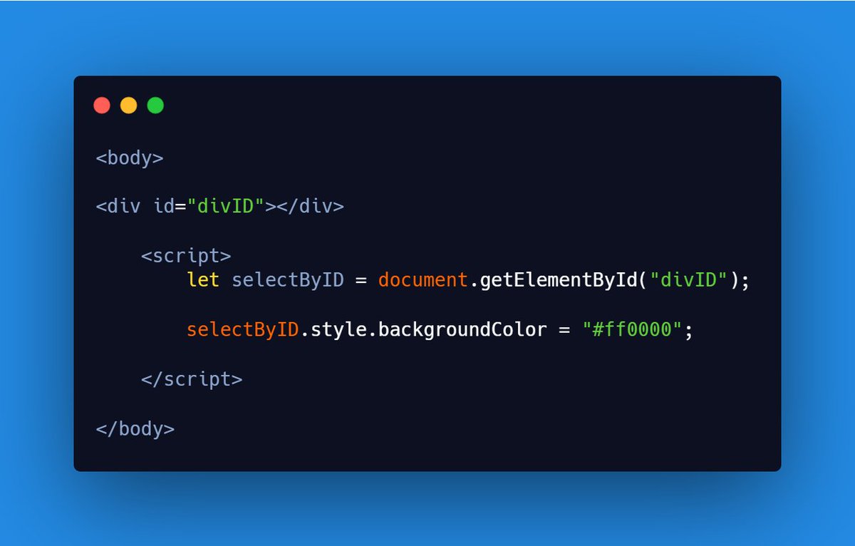 Changing the style of HTML Elementchange the style by using http://element.style.property&nbsp; = “new style”;(where element means any of the above ways used to select an element) we have changed background-color of div using JS. We can change various CSS styles with JS.