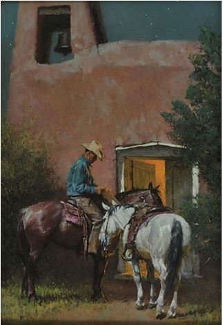 More Tom Ryan western themed art. He did a lot of book jacket paintings and is also known for basically a longitudinal look at a single ranch over decades.