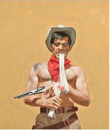 Tom Ryan art.  That Dell Idaho cover is, I think, the only comic book cover credit he has. Whether it was painted for Dell or Dell purchased a book cover (or a rejected submission) I don't know.