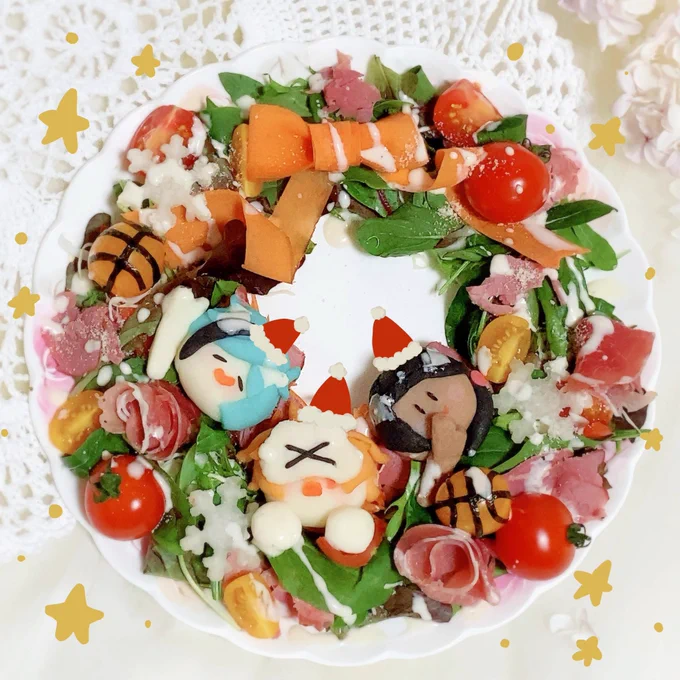 ?バスケ部のリースサラダ?
お題:冬のイベント(クリスマス?)

ホリデーのパイ投げパーティ?

 #NRC食フェス冬の陣 