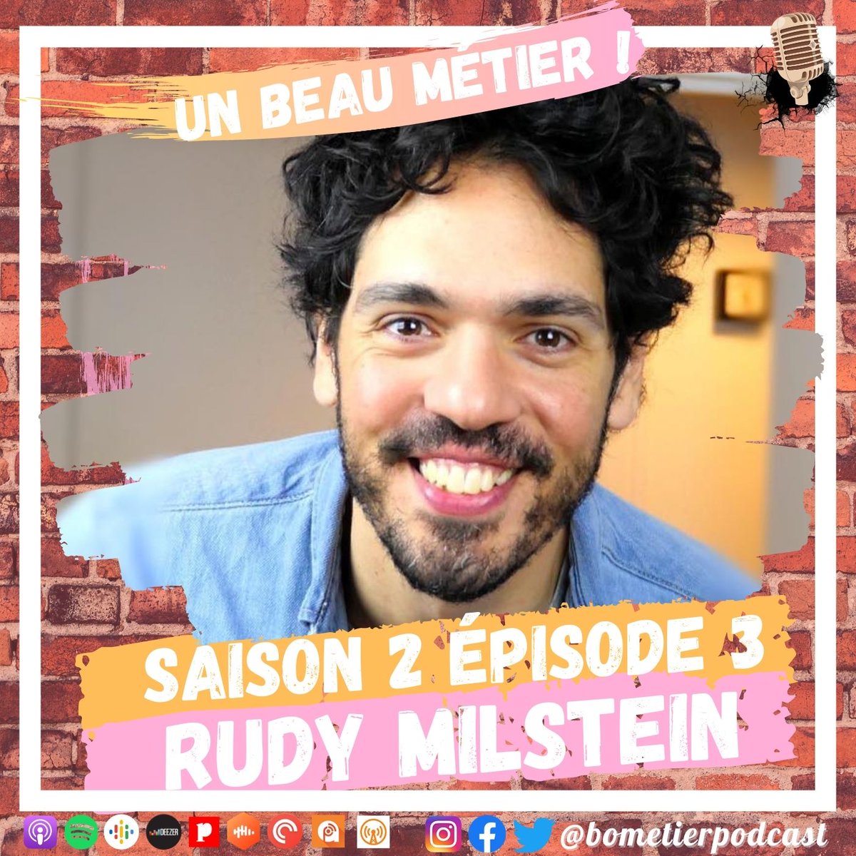 bometierpodcast's tweet photo. [Nouvel épisode] On parle de théâtre, d'école de Commerce et de dinosaures avec @RudyMilstein  mais on parle surtout de son parcours et de ses projets. pour écouter l'épisode, rdv sur toutes les applis de #podcasts ou #liendanslabio #podcast #artist #comedian #French #interview https://t.co/P8a7f2j4rB