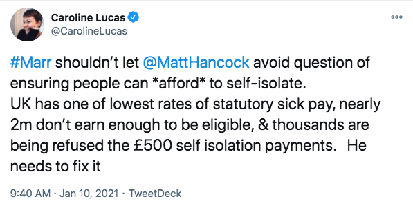 The UK already has one of the lowest rates of statutory sick pay. If this right remains unchanged during the worst public health crisis for a generation, we dread to think what might be next on the cards. 13/