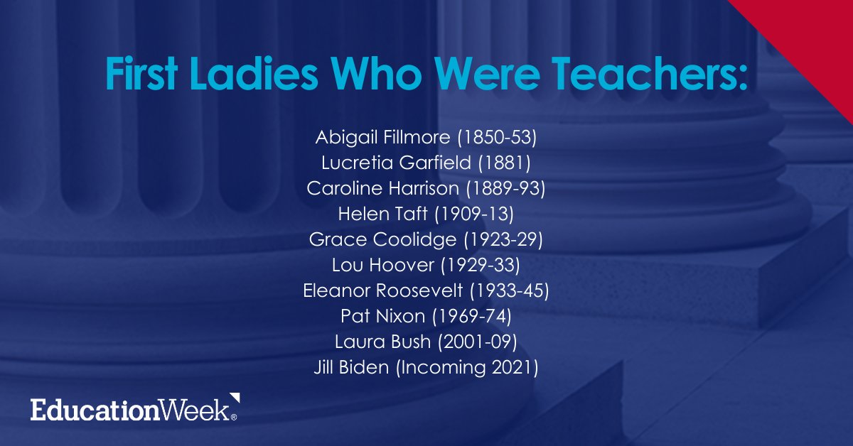 Jill Biden won’t be the first educator to live in the White House. 
With Inauguration Day upon us, this article reviews the other 19 teachers who lived at 1600 Pennsylvania Ave.
edwk.it/3q7X7Oh