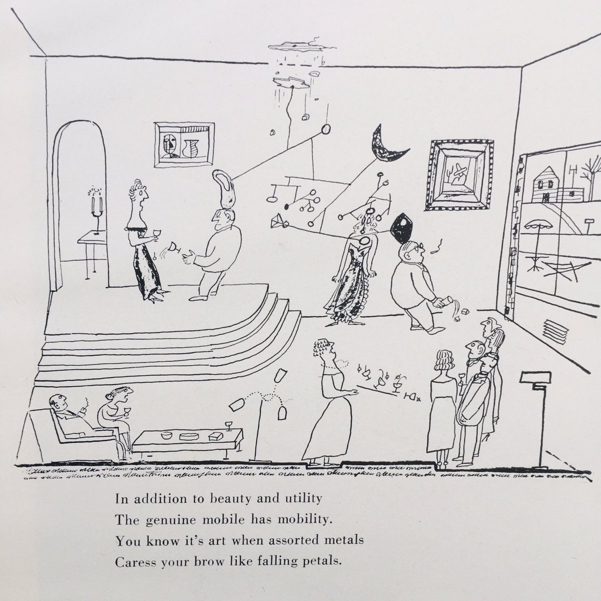 mooseandmouse's tweet photo. Today’s #DailyPoemPicture features the work of two top talents. The words of #OgdenNash and the drawings of #SaulSteinberg https://t.co/hLtktHg26p