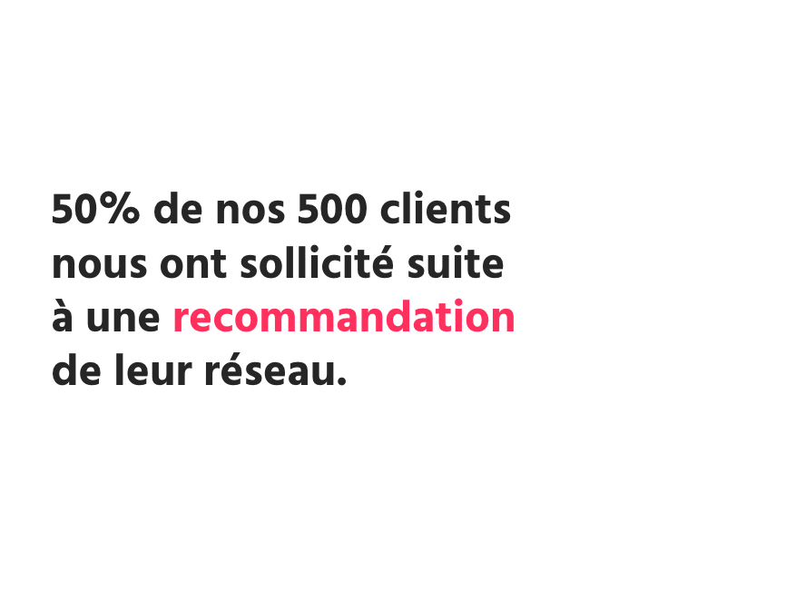 Depuis notre création en 2015, la moitié de nos clients est venue à nous par recommandation.

#datarecrutement #recrutement #tech #data #product #design #sales #marketing #support #rh #humanresources