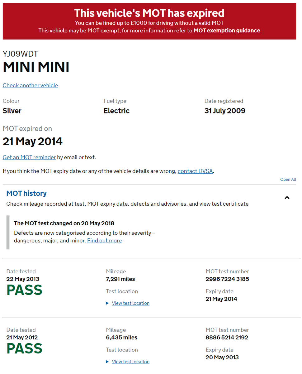 We should also spare a thought for Brian's Mini, which, far from going to a loving home and after less than 8000 miles, has been missing without trace since 2014 