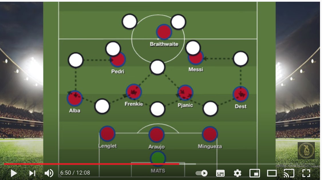 au match suivant au Camp Nou, Eibar a compris, ils viennent dès le début en pressant haut, nos trois DC ne prennent pas d'initiative à la relance,Frenkie doit souvent descendre pour relancer, on se retrouve avec 4 joueurs derrière la 1ere ligne de pression...