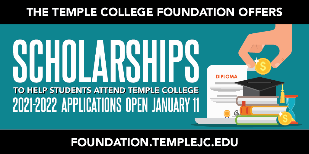 TC_Found's tweet image. We are now accepting scholarship applications for the 2021-2022 academic year. Visit foundation.templejc.edu for details!